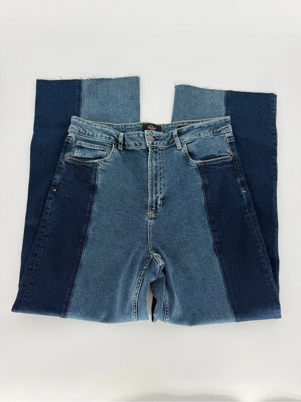 Rails The Getty Paneled High Rise Wide Leg Blue Jeans Women's - Size 32